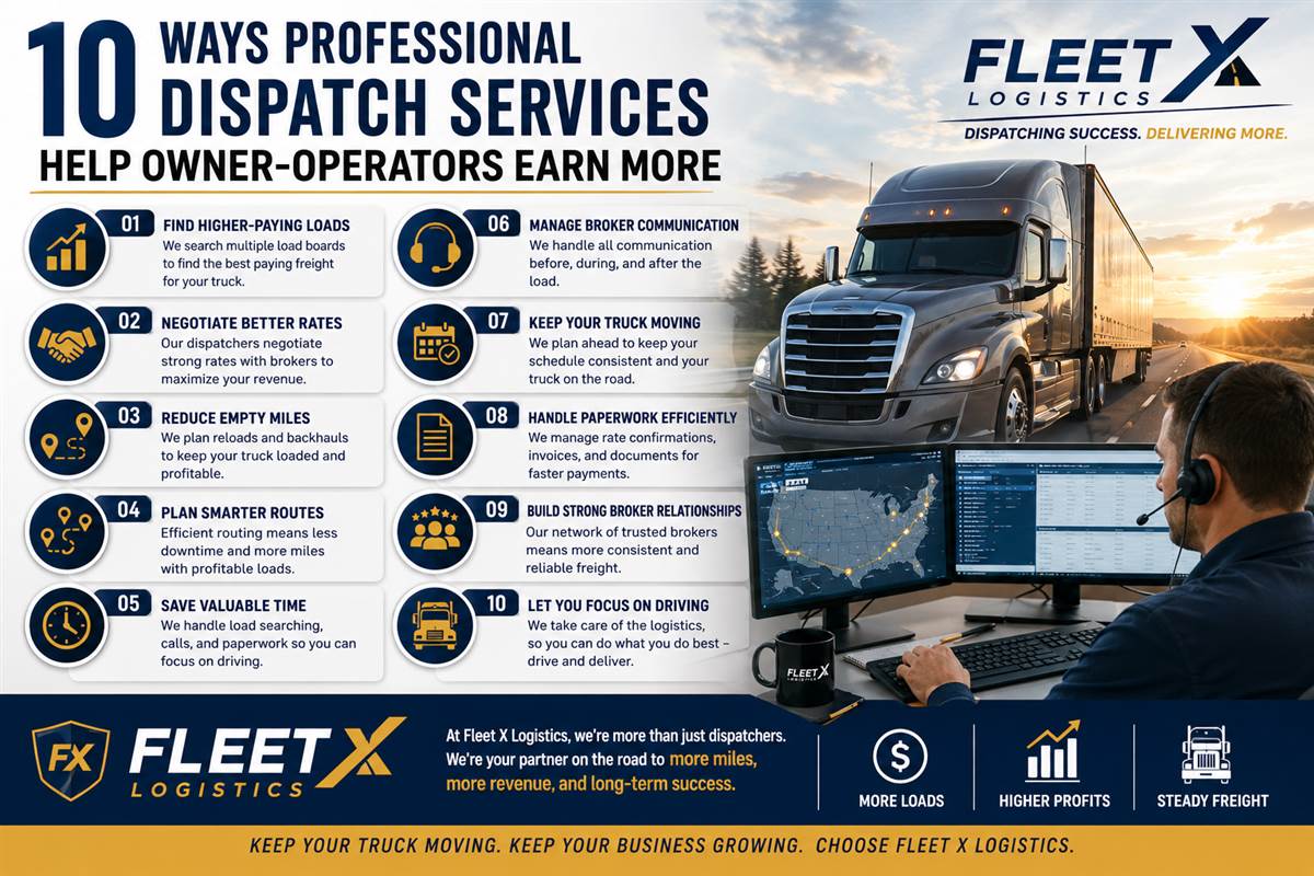 10 Ways Professional Dispatch Services Help Owner-Operators Earn More